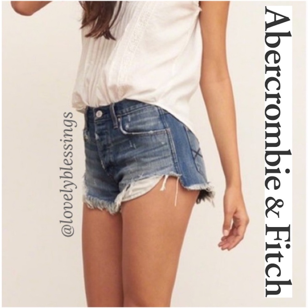 Abercrombie & Fitch Blue Denim Cutoff Jean Shorts